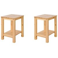 Lot De 2 Tables De Chevet Tabourets Modernes Et Intemporels En Bois Naturel Moc06020