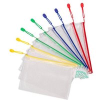 Lot de 8 sachets zip polyvalents pvc - avec fermeture zip a6 assortis tarifold