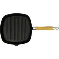 Vidaxl Poãªle De Grill Fonte Avec Poignã©E En Bois 20 X 20 Cm