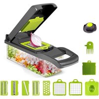 12 En 1 Mandoline Cuisine, Mandoline Professionnelle Cuisine Avec 6 Lames En Remplaçables, Coupe-Légumes Multifonction Pour Trancher, Couper Et Râper