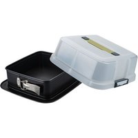 Zenker 7904 Moule À Gâteaux Carré, Moule À Charnière, Moule Gateau, Moule Carré, Moule À Charnière Avec Couvercle, Acier, Plastique Responsable, 23 X