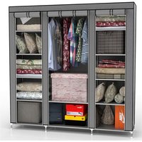 Armoire Pliable De Rangement 150x175x45 Penderie Pliante Camping Rail Vêtements