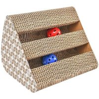Intirilife Plateau À Griffer Interactif Pour Chats Jouets Pour Chats En Carton Ondulé Brun De Taille 27.5 X 23.5 X 17.5 Cm - Pour Occuper Votre Chat