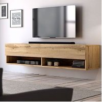 Meuble Tv À Suspendre Derby 140 140x32,8x31 Cm-Blanc-Blanc--