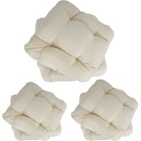 6x Coussins De Chaise De Jardin Terrasse Balcon 41x38x8cm Tissu Crème 04_0002595