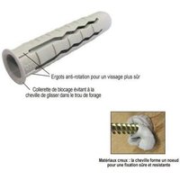 Boite de 100 chevilles polyvalentes IXE longueur 30mm X diam 6 mm - ING FIXATIONS - A170212.
