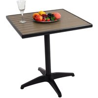 Table De Jardin Hwc-J95, Table De Balcon Table De Bistrot, Gastronomie Outdoor Revêtement Alu Aspect Bois Noir, Gris
