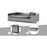Plancha Gaz Premium 60 Acier Avec Chariot Et Couvercle - Forge Adour