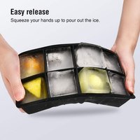 Plateaux À Glaçons En Silicone Pour Congélateur, 8 Cellules, Grands Moules À Glace Carrés Flexibles, Pour Cocktails, Whisky, Boissons Réfrigérées