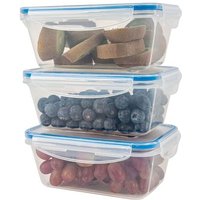 Lot De 3 Récipients Alimentaires En Plastique Avec Couvercles, Boîte À Lunch, , , Briebe,
