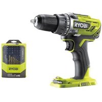 Pack RYOBI - Perceuse-visseuse R18DD3-0 - 18V One+ sans batterie ni chargeur - Coffret 46 accessoires mixtes RAK46MIX