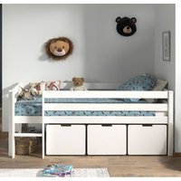 Paris Prix - Pack - Lit Enfant Surélevé & 3 Tiroirs "Pino" 90x200cm Blanc