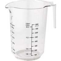 Fackelmann 42411 Verre Doseur De 1 Litre, Verre À Mesurer Pour Patisserie, Gobelet Mesureur Transparent, Cruche Graduée, Plastique, Transparent, 14,5