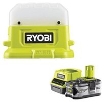 Pack RYOBI Lanterne LED 18V One+ 500 Lumens RLC18-0 - 1 Batterie 4.0Ah - 1 Chargeur rapide RC18120-140