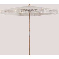 Parasol En Bois De Teck Et Macramé Tongariki Ø320 Cm