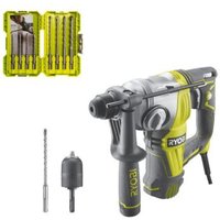 Pack RYOBI - Perforateur Burineur RSDS800-KC - SDSPLUS 800W - 4 modes - Coffret empilage 8 forets RAK08SDS2 - SDSPLUS