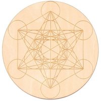 Dessous De Verre En Rotin Sculpté, Cercles À Bords Ronds En Bois, Symbole Naturel Chakra Fleur De Vie, Ensemble En Cristal, Décor De Guérison À Faire