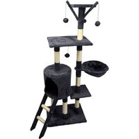Arbre À Chat - 4 Plateformes Et 4 Jouets - Hauteur 138cm - Gris Gris