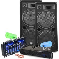Pack Sono Ibiza Sound 7000W Total 2 Enceintes Bm Sonic, Ampli ventilé, Table Bluetooth/USB, Câbles , Mariage, Salle des fêtes DJ
