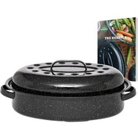 Graniteware - Cocotte Roaster En Acier Émaillé + Livre De Recette Format Moyen
