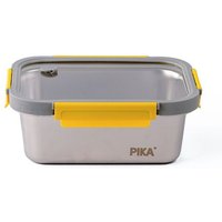 Pika - Boite Alimentaire 1200ml En Inox Et Couvercle En Verre Trempé Hermétique Et Légère Compatible Micro-Ondes, Four, Congélateur Metalshock