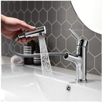 Blue Dream Robinet Lavabo Salle De Bain Avec Douchette Extractible 2 Jets D'eau Mitigeur Evier Cuisine En Laiton Durable Robinetterie Vasque À Poser