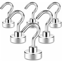 Lot de 6 crochets magnétiques, 2kg + aimant puissant avec crochet pour réfrigérateur, crochet de croisière robuste pour plafond, crochet magnétique