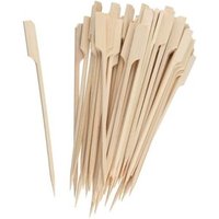 Fackelmann 50863 Lot De 50 Pics À Brochettes En Bois, Piques À Brochettes Bois, Piques En Bois, Bâtonnets En Bois, Pics Apéro, Bambou, 15 Cm