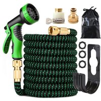 Tuyau Arrosage Extensible 30M 100Ft Tuyau D'Arrosage Retractable Avec Support Et Pistolet Arrosage 9 Fonctions Raccords En Laiton