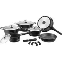Ensemble de cuisine 14 pièces avec surface en marbre - noir
