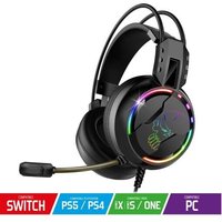 Casque PRO H7 Multiplateforme - Conception Circum-aural - Microphone flexible à réduction de bruit - Rétro-éclairage RGB