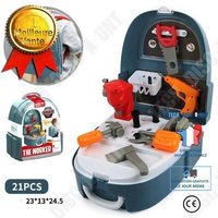 Td® 1 Pièce Jeux Outils Bricolage 2 En 1 Sac A Dos Pour Enfant-Trousse D'outil Jeux De Role Pour Enfant-Kit De Réparation Simulation