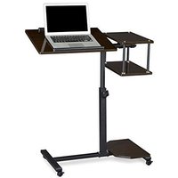Relaxdays Table Ordinateur Portable Hauteur Réglable Xl Hxlxp: 100 X 77 X 40 Cm Bois Support Laptop Netbook Avec 4 Roulettes Blocables Tablette Surface Pour Souris Antidérapant Table D'appoint, Noir