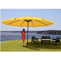 Parasol Meran Pro, Parasol De Marché Gastronomique Avec Volant Ø 5m Polyester/Alu 28kg Jaune Sans Support