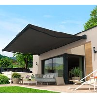 Store Banne Coffre Lebron 4,00x3,50 M (Motorisé Secours À Télécommande + Led