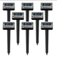 Lot de 8 répulsifs solaires anti-taupes alimentés par ultrasons, jardin de pelouse étanche pour se débarrasser des taupes, serpents et autres
