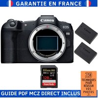 Canon EOS R8 + 1 SanDisk 128GB Extreme PRO UHS-II SDXC 300 MB/s + 2 Canon LP-E17 + Guide PDF MCZ DIRECT '20 TECHNIQUES POUR RÉUSSIR VOS PHOTOS