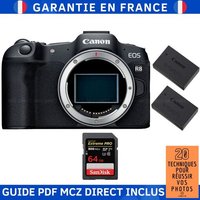 Canon EOS R8 + 1 SanDisk 64GB Extreme PRO UHS-II SDXC 300 MB/s + 2 Canon LP-E17 + Guide PDF MCZ DIRECT '20 TECHNIQUES POUR RÉUSSIR VOS PHOTOS