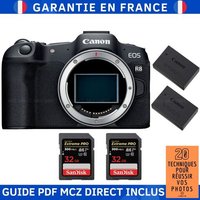 Canon EOS R8 + 2 SanDisk 32GB Extreme PRO UHS-II SDXC 300 MB/s + 2 Canon LP-E17 + Guide PDF MCZ DIRECT '20 TECHNIQUES POUR RÉUSSIR VOS PHOTOS