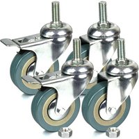 Roulettes pour Meubles - 4pcs - Roulette Noires Meuble & Charge Lourde pour Chariot