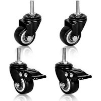Roulettes de meubles: roulettes M8 pour charges lourdes Filetage M8 Roulettes pour meubles Roulettes pivotantes en caoutchouc Roulettes de fauteuil