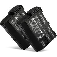 2X Batterie EN-EL15b EN-EL15a Compatible avec Nikon Z 6 Z 7 D7000 D7100 D7200 D750 D7500 D500 D600 D610 D800 D800E D810 D810A D810E D850 V1, 2050mAh