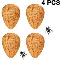 Pieces Imperméables Leurres de Nid de Guêpe Suspendus Frelons Faux Tissu Nid de Guêpe Non Toxique Abeille Leurre dissuasif pour la Maison et le