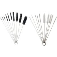 Brosse à Outils Multifonctions 2 Jeux Brosses de Nettoyage Brosses à Tubes en Nylon 20 pièces pour pailles à Boire Verres Claviers Nettoyage de