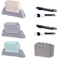 Brosse Fente Multifonction 9 Pièces Brosse de Nettoyage Rainure Fenetre Fenêtre Brosse Nettoyage Multifonction Rapide Brosse pour Rainures de Fenêtre