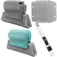 Kit de brosses de Nettoyage de rainure de fenêtre Magique 7pcs, Outil de Nettoyage de vitres, Outils de Nettoyage de crevasses portatifs, pour Toutes
