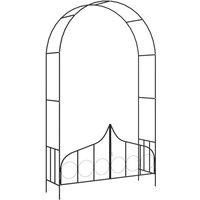 Vidaxl Voûte De Jardin Avec Portail Noir 138x40x238 Cm Fer
