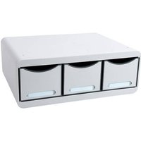 Exacompta Set De Tiroirs De Bureau Office 3 Tiroirs Gris Clair