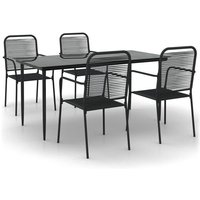 Vidaxl Ensemble À Dîner De Jardin 5 Pcs Noir Corde De Coton Et Acier