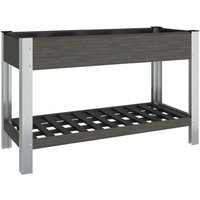 Vidaxl Lit Surélevé De Jardin Avec Étagère Gris 120x50x75 Cm Wpc